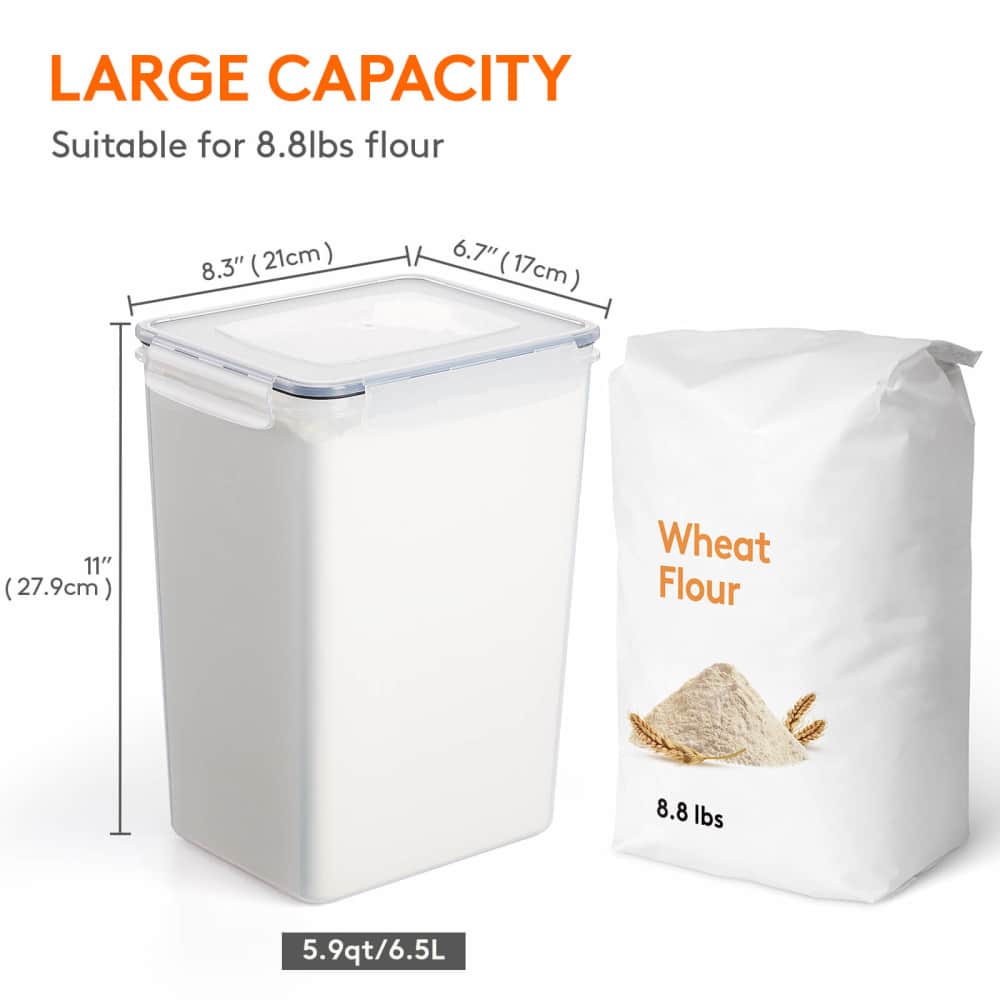 Lifewit Extra Large Airtight Food Storage Containers with Lids for Flour, Cereal, Spaghetti