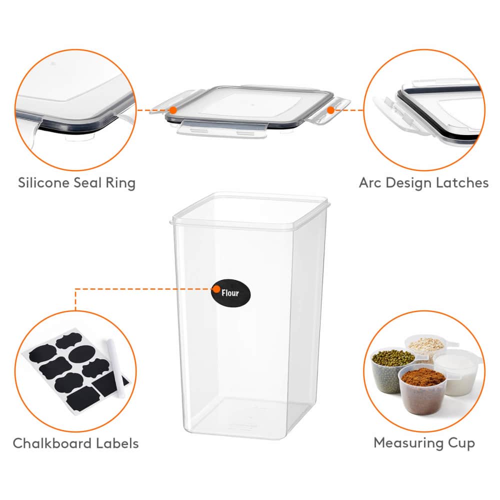 Lifewit Extra Large Airtight Food Storage Containers with Lids for Flour, Cereal, Spaghetti
