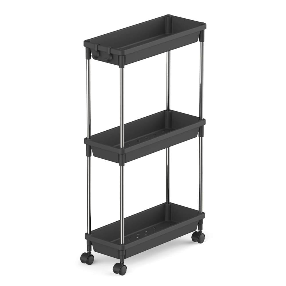 Lifewit Extra-Slim 3/4 Tier Rolling Cart for Kitchen, Utility, Bathroom, White/Black