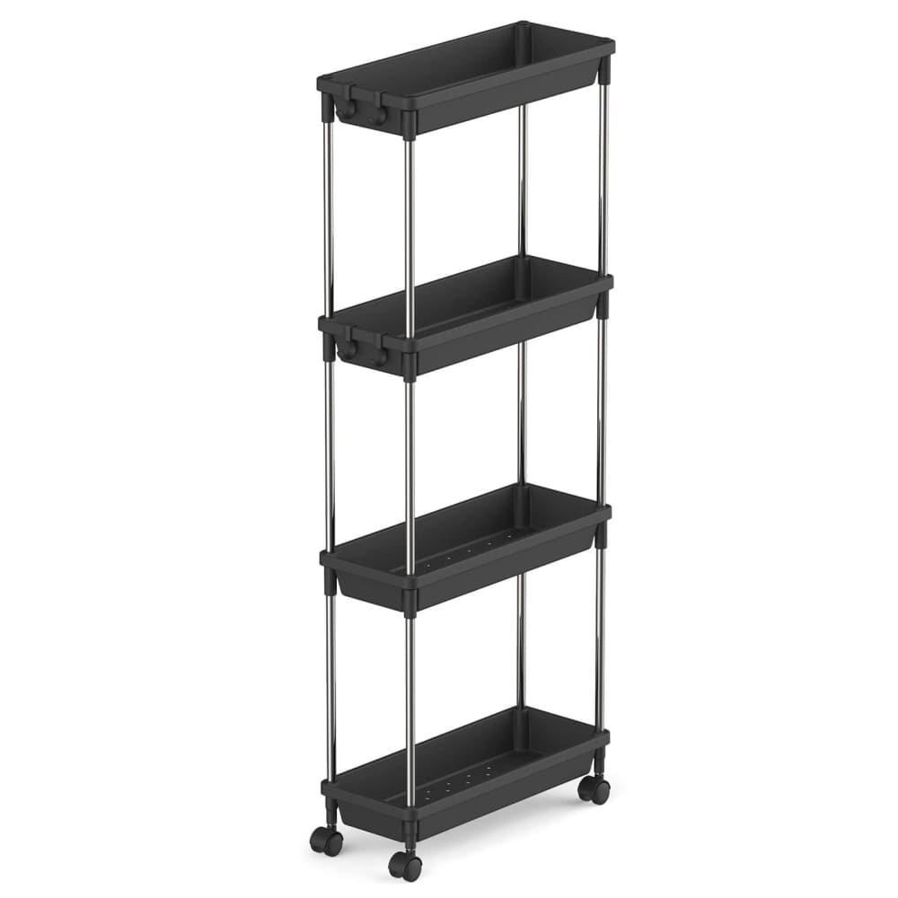 Lifewit Extra-Slim 3/4 Tier Rolling Cart for Kitchen, Utility, Bathroom, White/Black