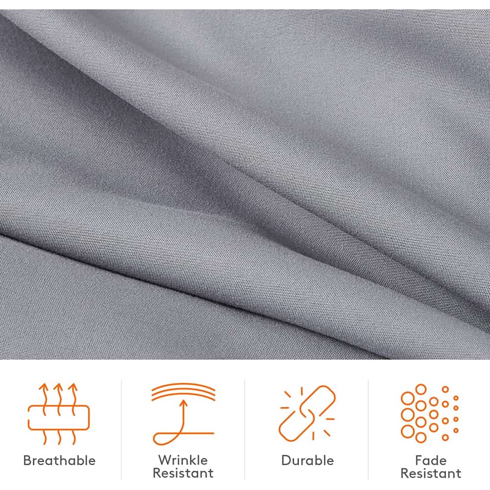 Lifewit Gray Microfiber Comforter Bedding Set, Queen/King