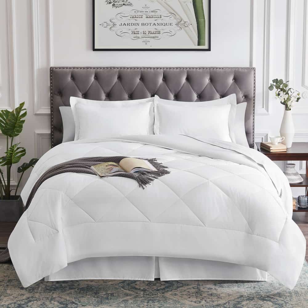 Lifewit Gray Microfiber Comforter Bedding Set, Queen/King