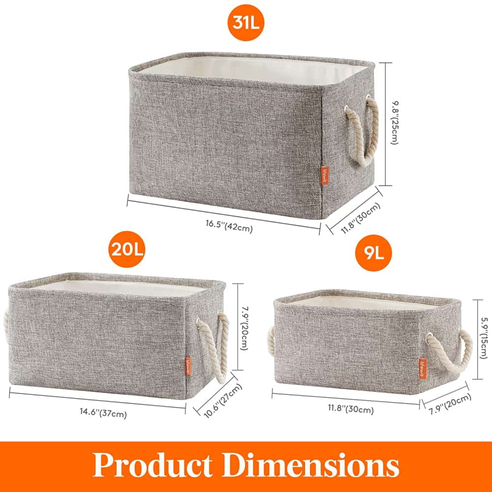 Lifewit Large Fabric Storage Baskets for Shelves, Closet, Bathroom