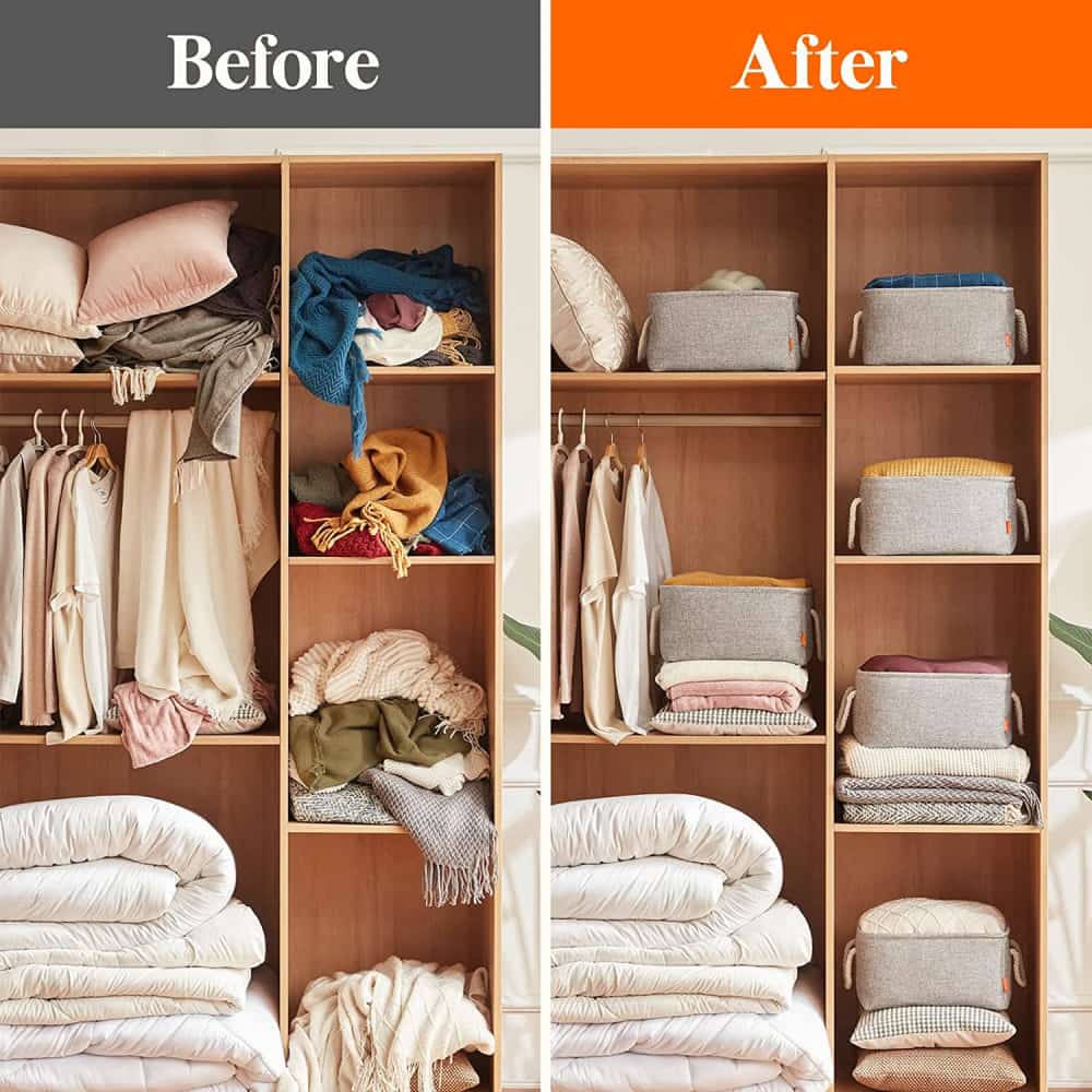 Lifewit Large Fabric Storage Baskets for Shelves, Closet, Bathroom