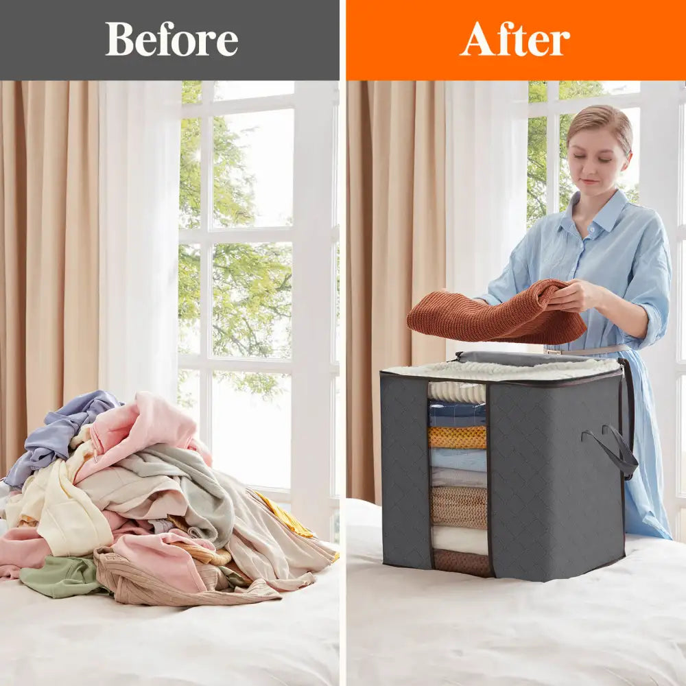 Lifewit Large Storage Bags Organizer for Clothes, Blankets, 90L, 3 Packs