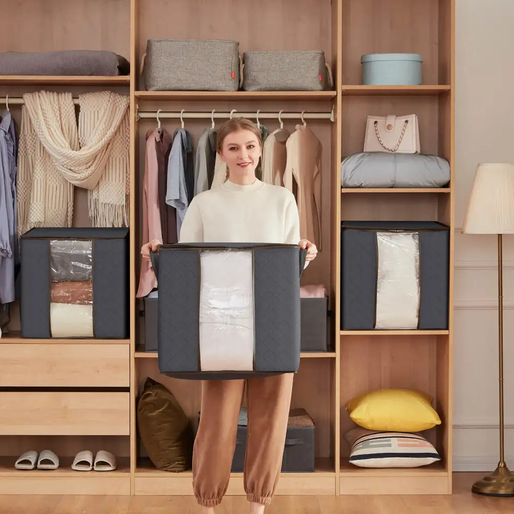 Lifewit Large Storage Bags Organizer for Clothes, Blankets, 90L, 3 Packs