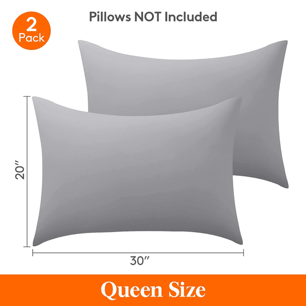 Lifewit Microfiber Envelope Pillow Covers, White/Blue/Grey