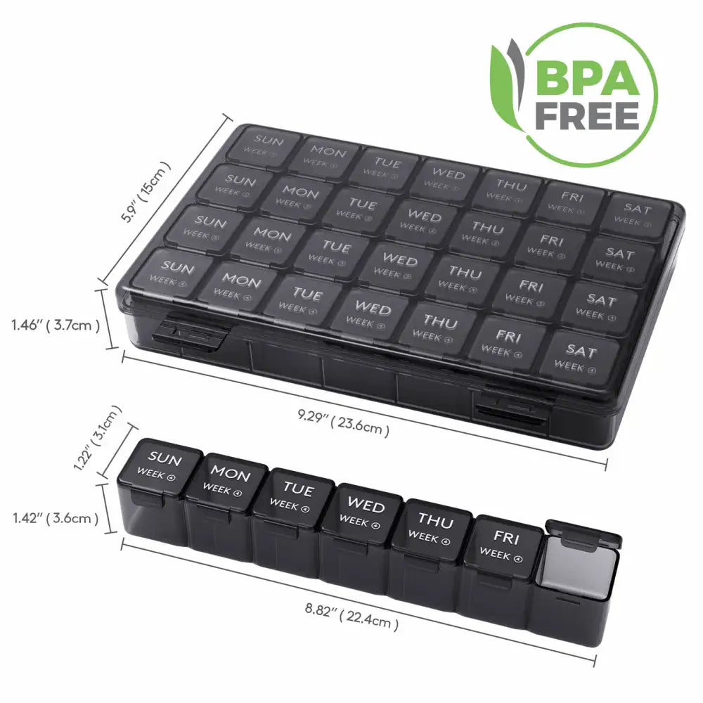 Lifewit Monthly Pill Box Organizer, 4 Packs Weekly Medicine Pill Organizer Cases