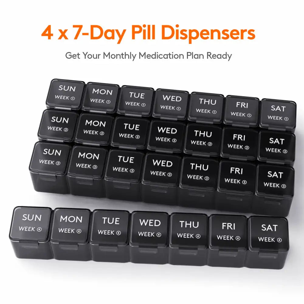 Lifewit Monthly Pill Box Organizer, 4 Packs Weekly Medicine Pill Organizer Cases