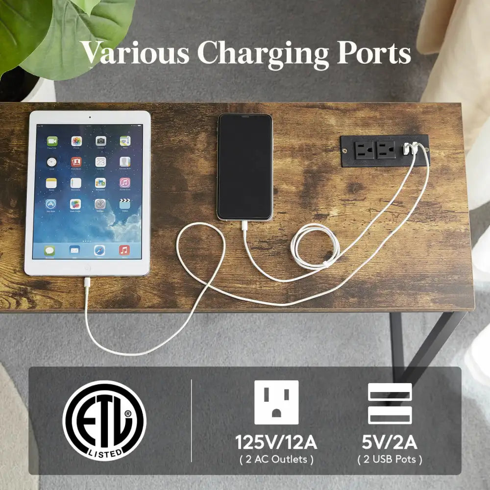 Lifewit Narrow Console Table, Sofa Table with Outlets for Living Room, Entryway, Hallway