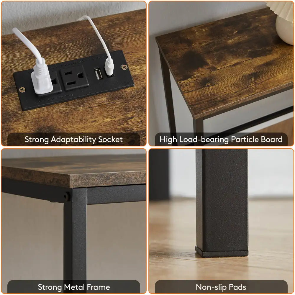 Lifewit Narrow Console Table, Sofa Table with Outlets for Living Room, Entryway, Hallway