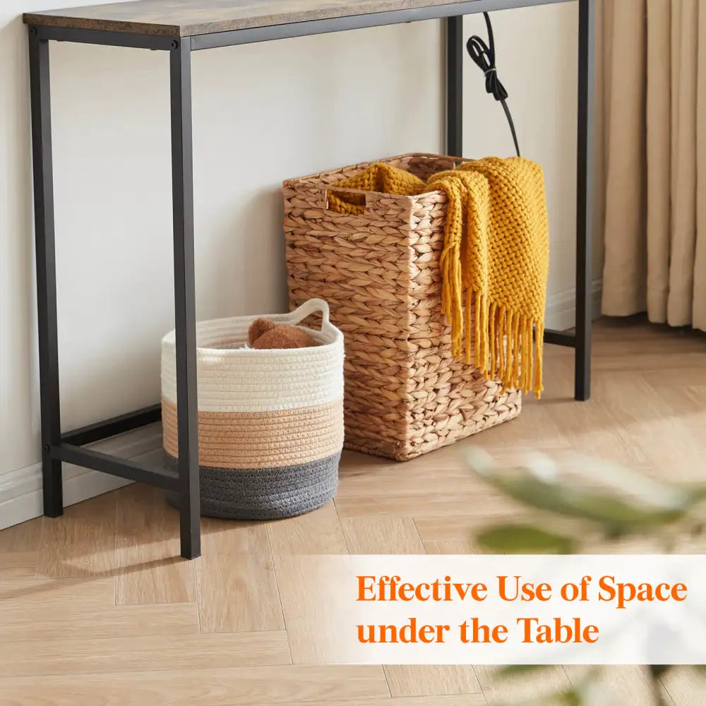 Lifewit Narrow Console Table, Sofa Table with Outlets for Living Room, Entryway, Hallway