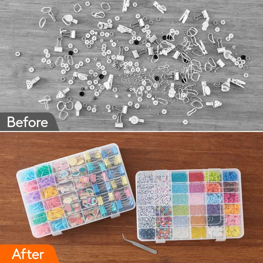 Lifewit Plastic Jewelry Organizer Box, Craft, Earring, Bead, Thread Storage Box Container