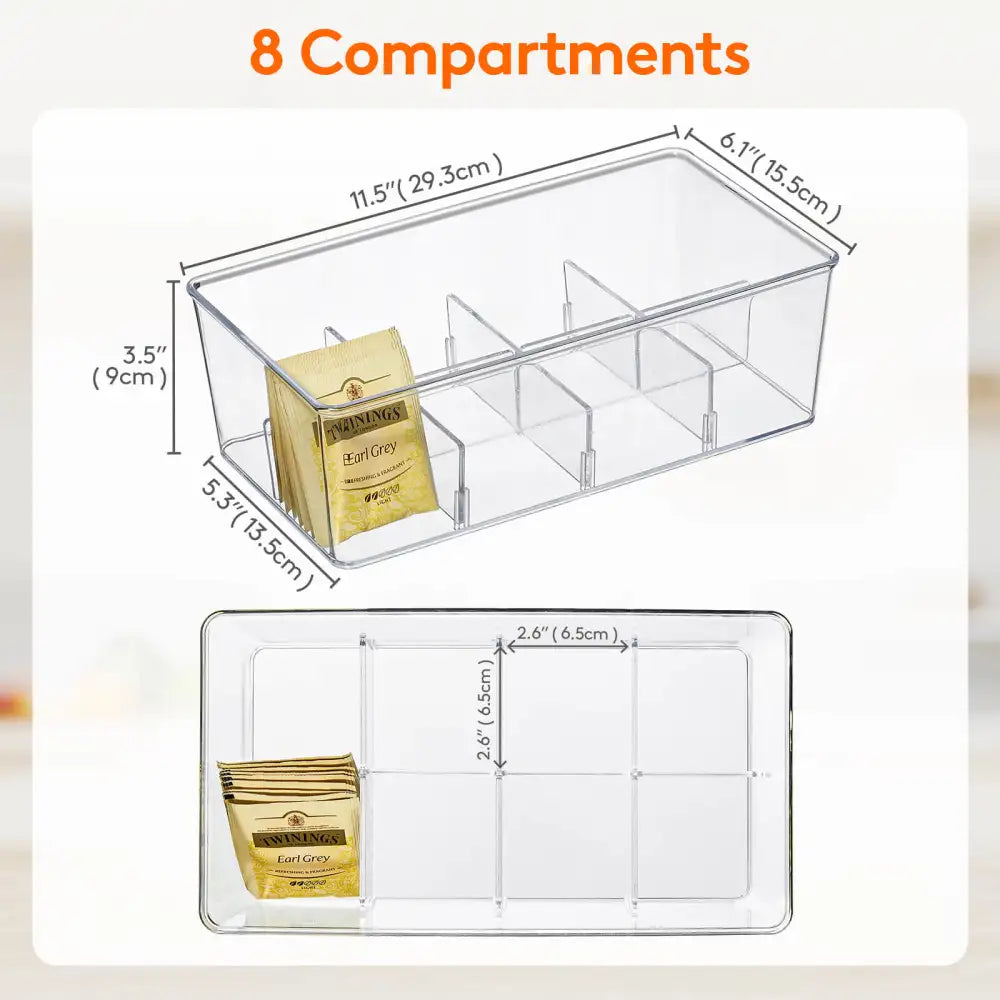 Lifewit Plastic Tea Bag Organizer Bins Box, Tea Storage Container for Kitchen