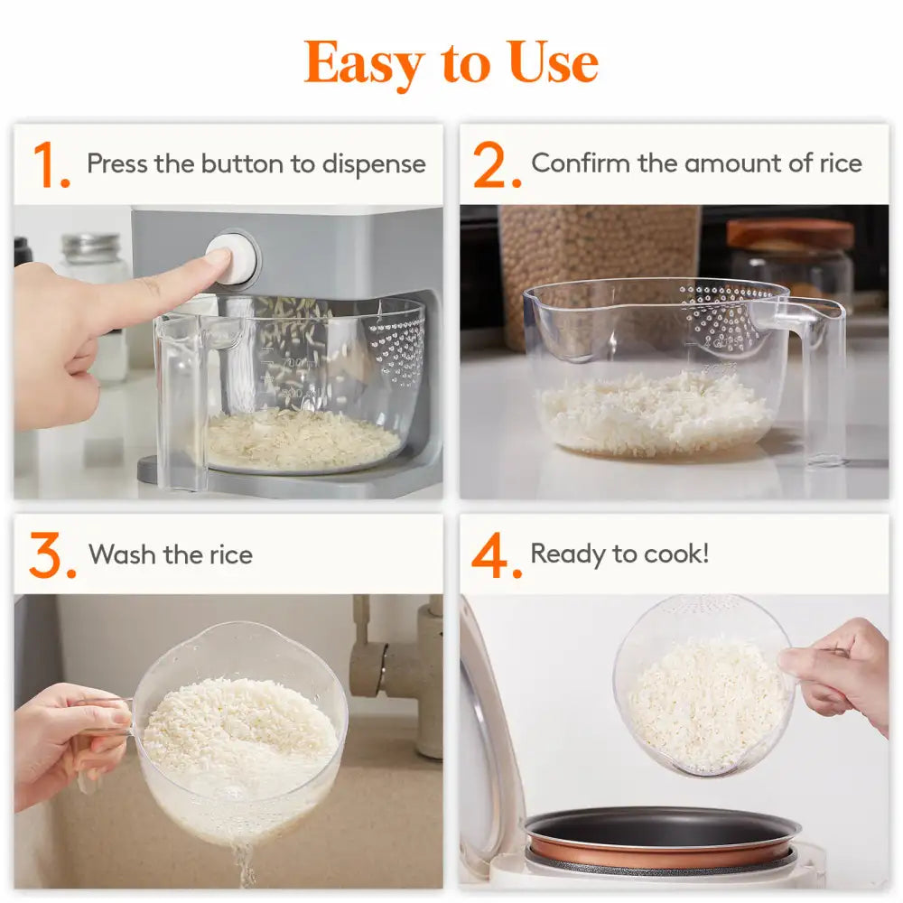 Lifewit Rice Dispenser Container 25.4 Lbs, Cereal Grain Dispenser Storage Container