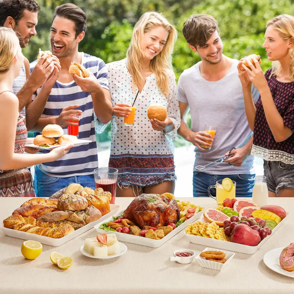 Lifewit Serving Tray Platters, Acrylic Food Lunch Tray for Party, Snack, Cookies, Dessert