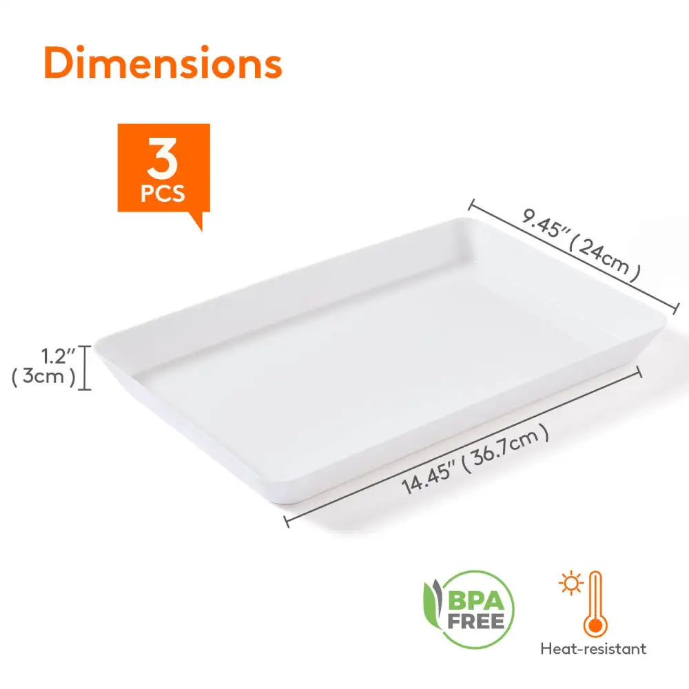 Lifewit Serving Tray Platters, Acrylic Food Lunch Tray for Party, Snack, Cookies, Dessert