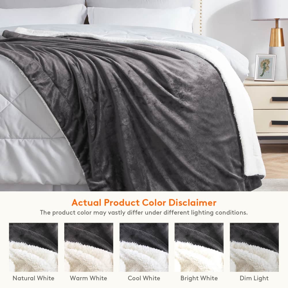 Lifewit Sherpa Throw Blanket, Cozy Fuzzy Fleece Blanket for Outdoor, Travel, Bed, Couch