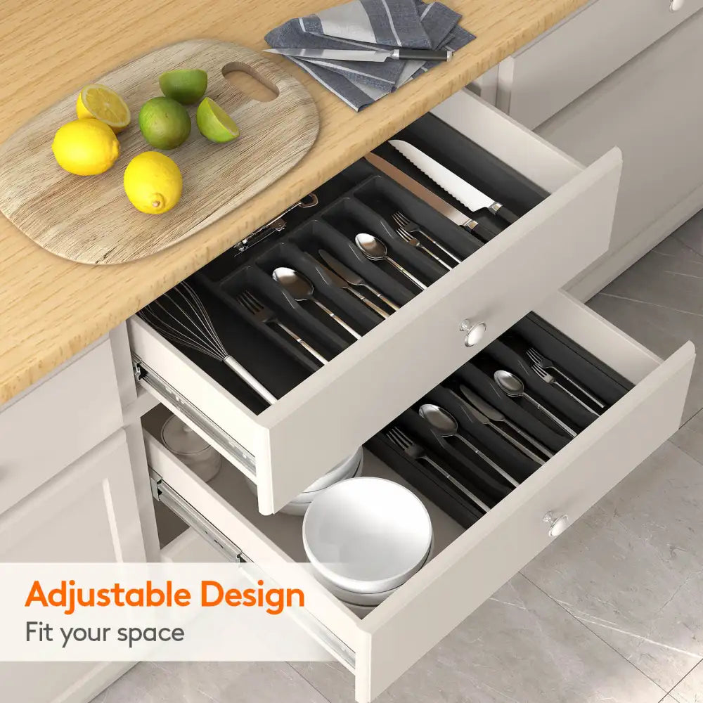 Lifewit Silverware Drawer Organizer, Utensil Flatware Cutlery Holder Tray Organizer for Kitchen Drawer