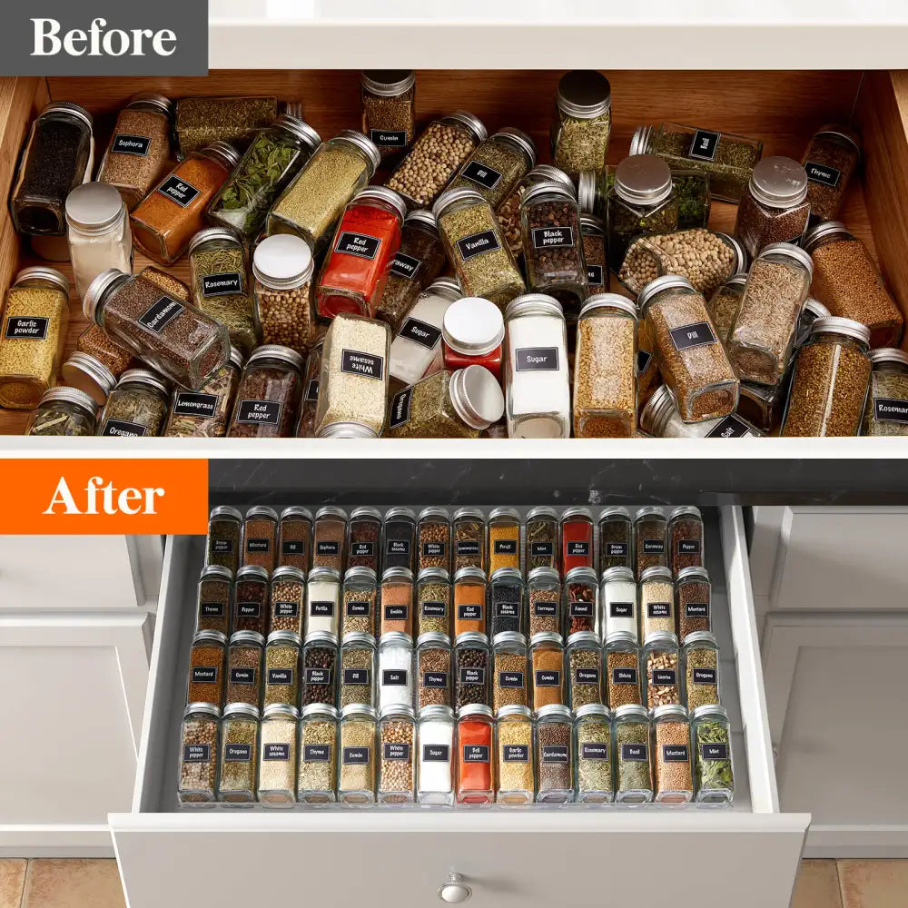 Lifewit Spice Rack, Spice Drawer Organizer Insert for Kitchen Cabinet, Pantry