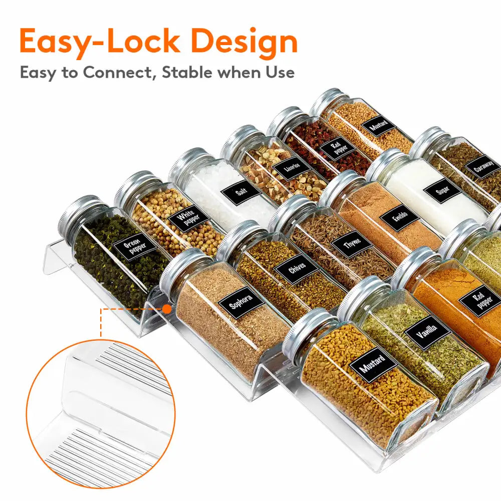 Lifewit Spice Rack, Spice Drawer Organizer Insert for Kitchen Cabinet, Pantry