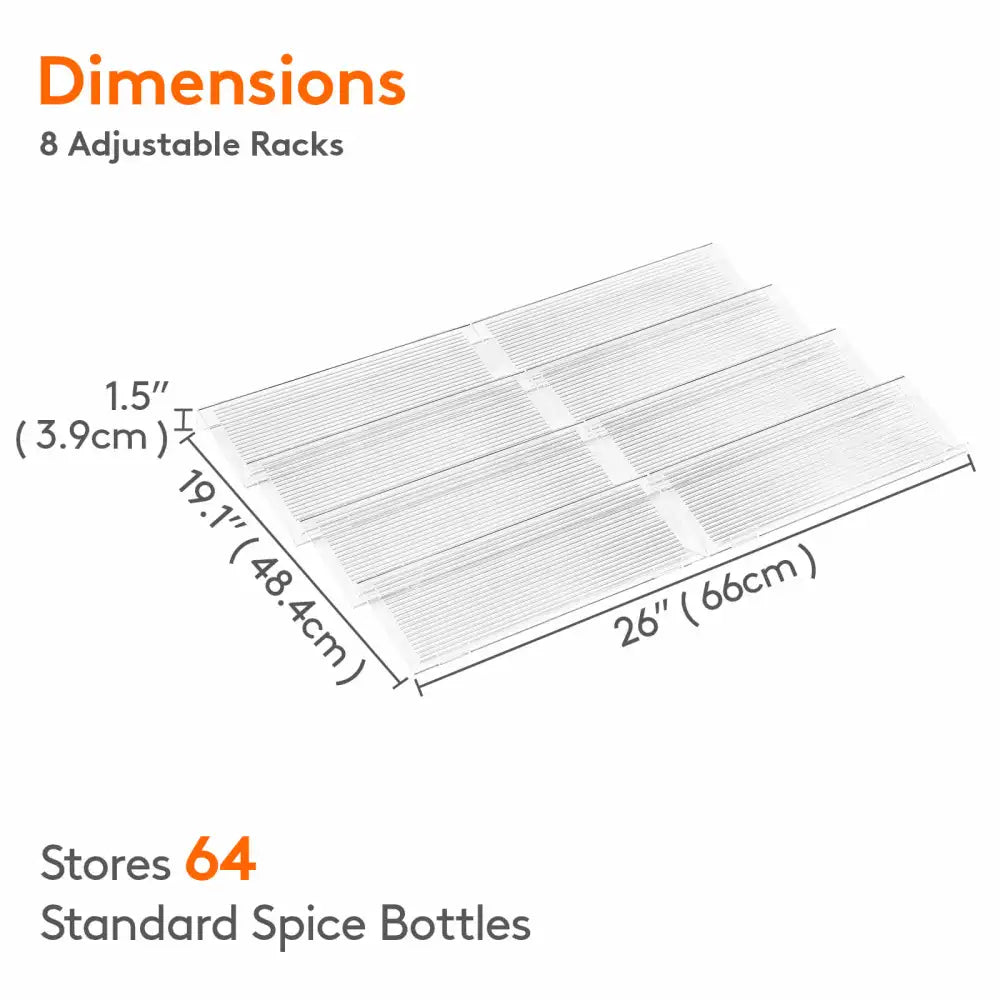 Lifewit Spice Rack, Spice Drawer Organizer Insert for Kitchen Cabinet, Pantry