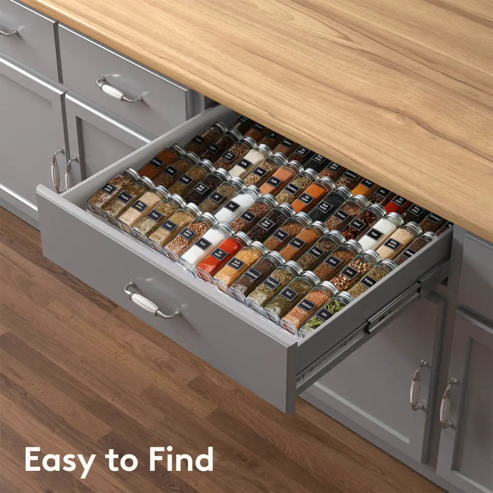 Lifewit Spice Rack, Spice Drawer Organizer Insert for Kitchen Cabinet, Pantry