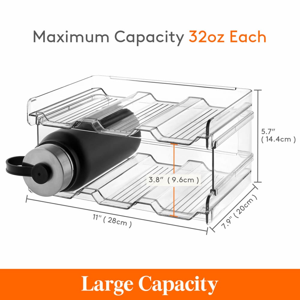 Lifewit Stackable Water Bottle Storage Organizer, Plastic Bottle Holder Rack