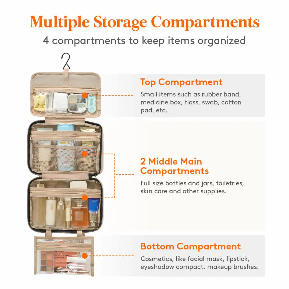 Lifewit Travel Toiletry Bag for Women, Large Hanging Makeup Cosmetic Bag, Travel Organizer