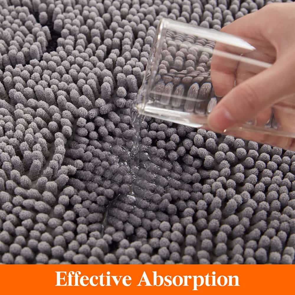 Lifewit Washable Chenille Indoor Door Mat Rug for Entry, Mudroom