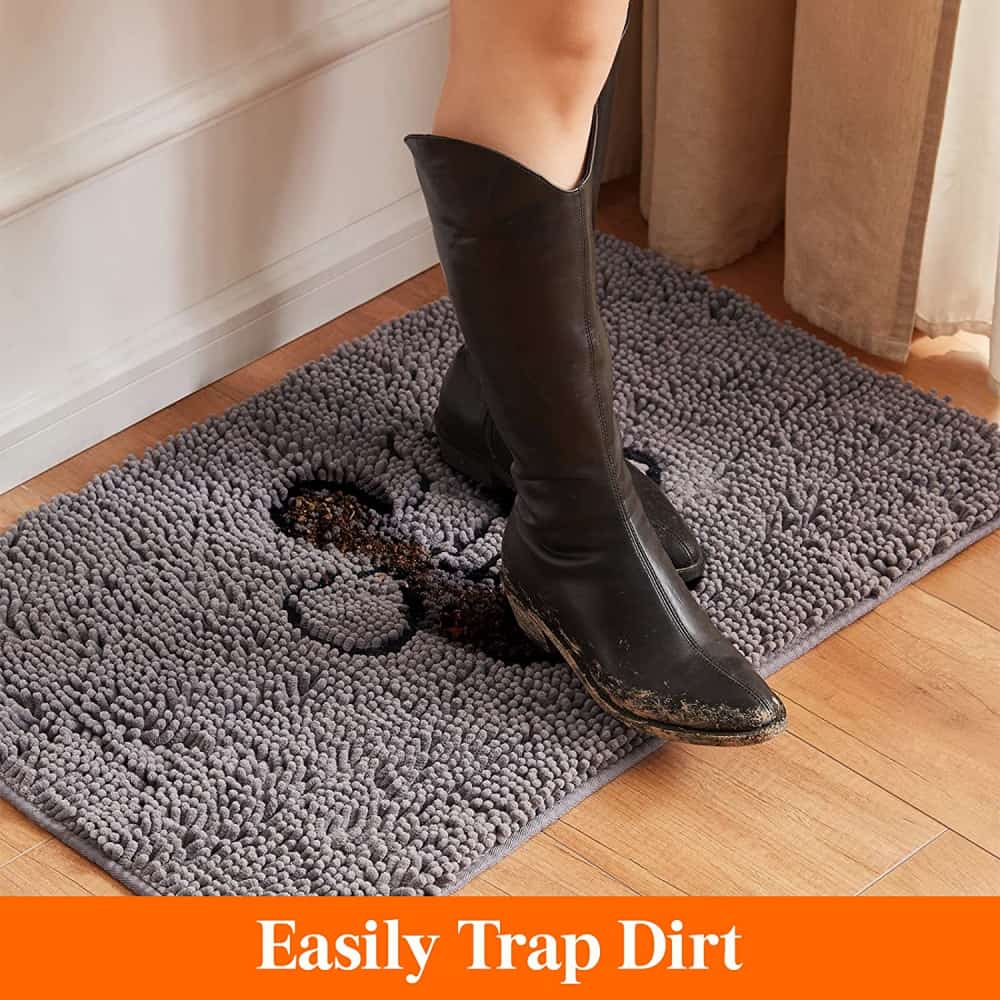 Lifewit Washable Chenille Indoor Door Mat Rug for Entry, Mudroom