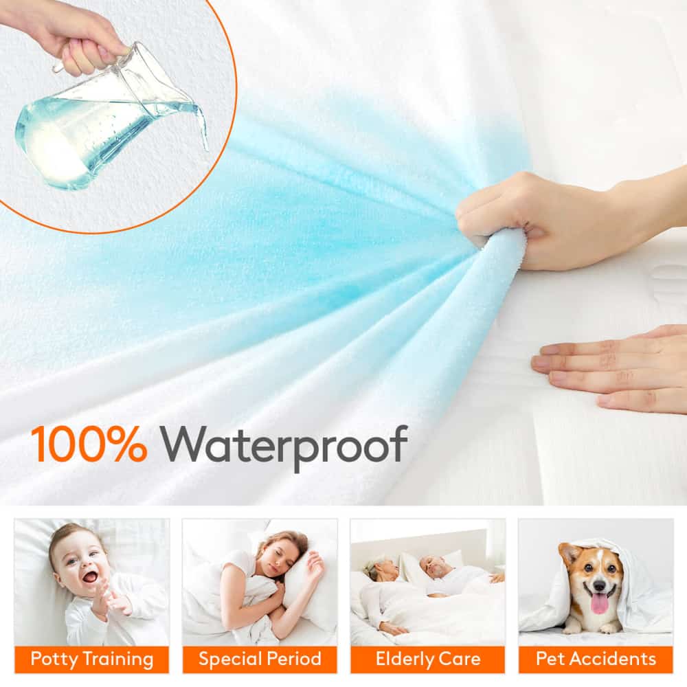 Lifewit Waterproof Mattress Protector, Padded Mattress Cover