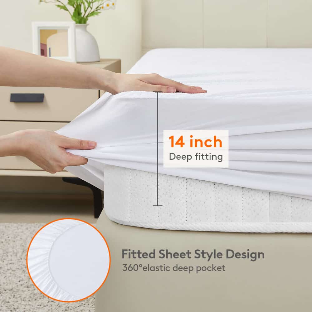 Lifewit Waterproof Mattress Protector, Padded Mattress Cover