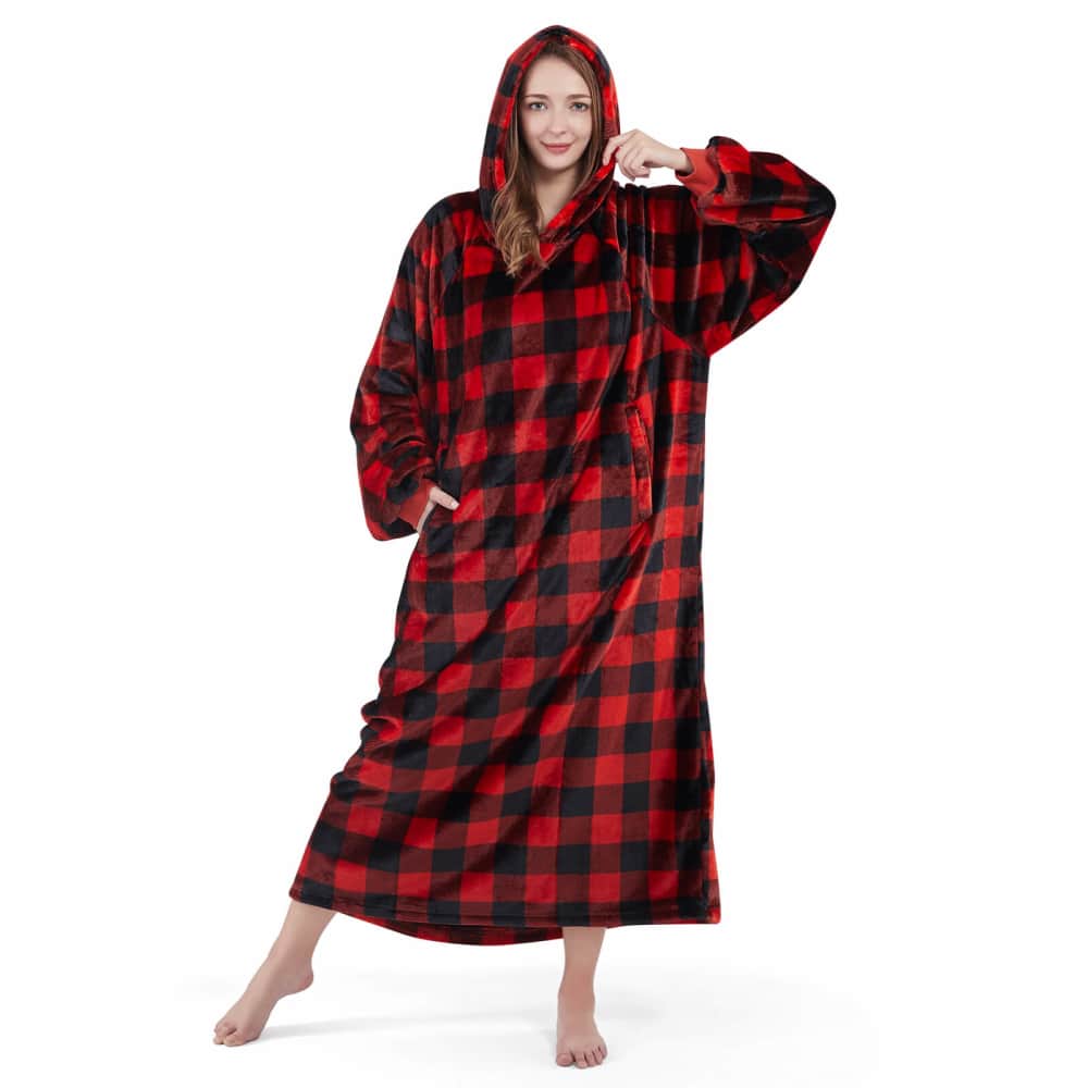 Lifewit Wearable Blanket Hoodie, Comfy Oversized Flannel Blanket Hoodie for Adults