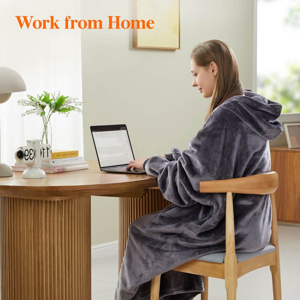 Lifewit Wearable Blanket Hoodie, Comfy Oversized Flannel Blanket Hoodie for Adults