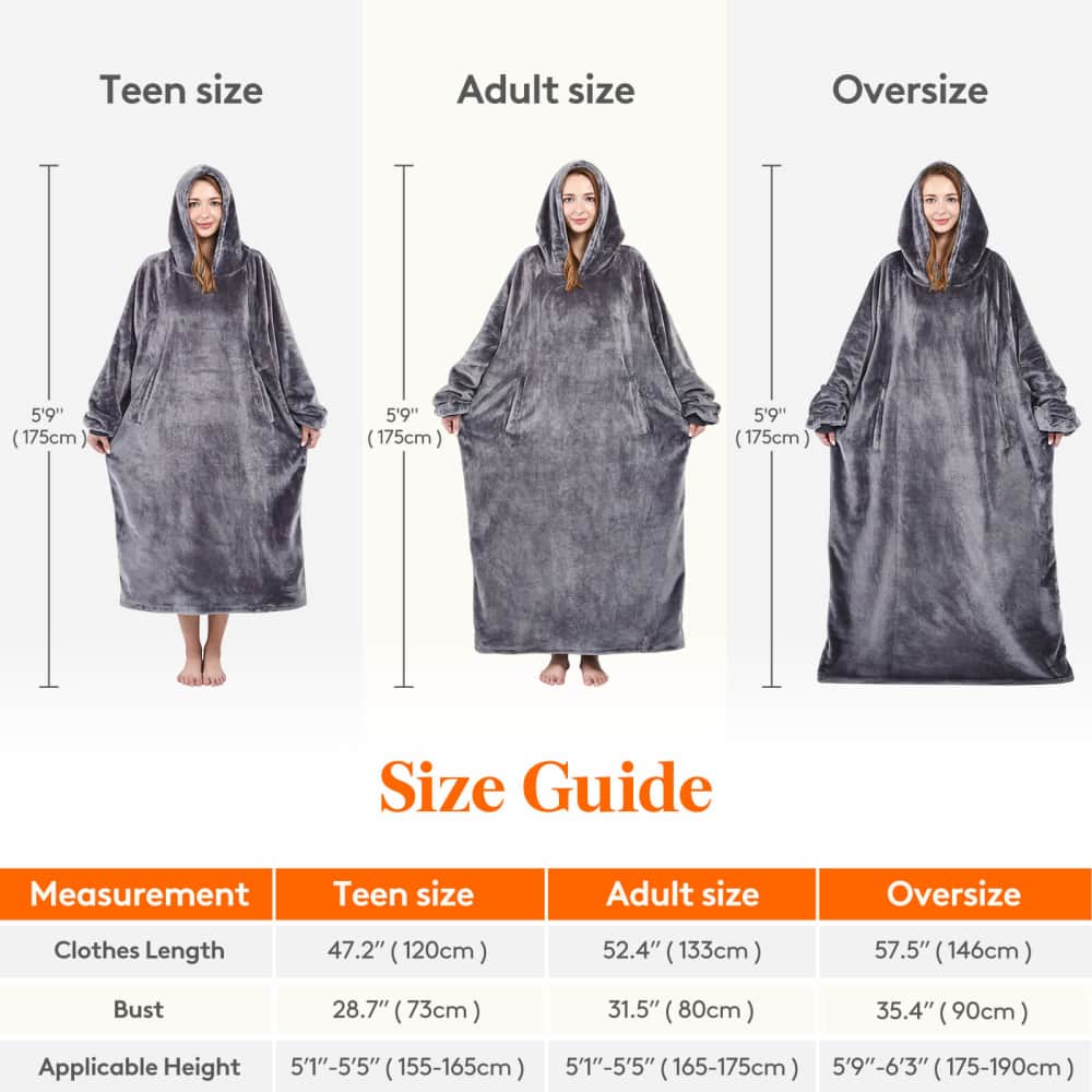 Lifewit Wearable Blanket Hoodie, Comfy Oversized Flannel Blanket Hoodie for Adults