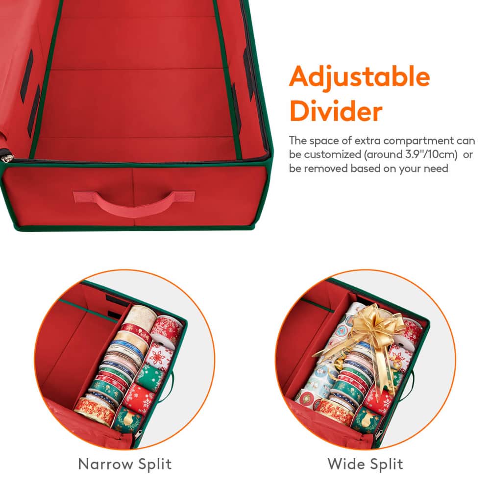 Lifewit Wrapping Paper Storage Container, Under Bed Christmas Storage Organizer Bins for Gift Wrap, Ribbon, Gift Bag