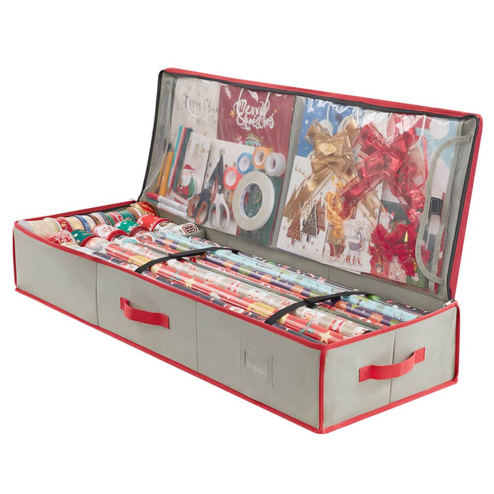 Lifewit Wrapping Paper Storage Container, Under Bed Christmas Storage Organizer Bins for Gift Wrap, Ribbon, Gift Bag